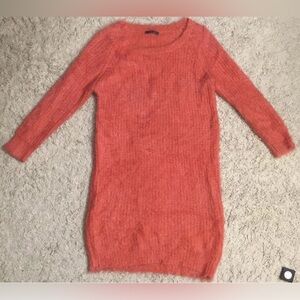 SOUTH Coral pink salmon 3/4 sleeve long sweater top dress UK 12 Medium M